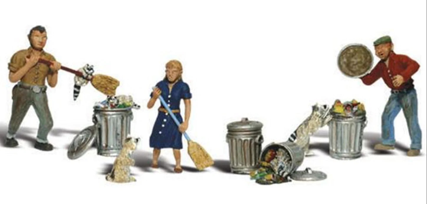 Woodland Scenics WA2158 A2158 Scenic Accents - People & Pesky Raccoons - N Scale