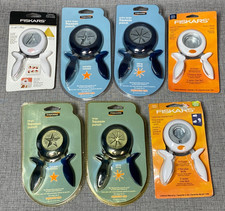 NEW Lot Of 7 Fiskars Punches Star Bling Bling Balloon Triangle Circle
