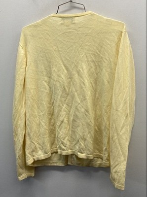 Pendleton Women's Yellow Cotton Rayon Embroidered Floral V-Neck
