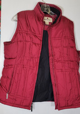 Woolrich Women's Medium Insulated Quilted Cotton Lined Full Zip Red Puffer Vest
