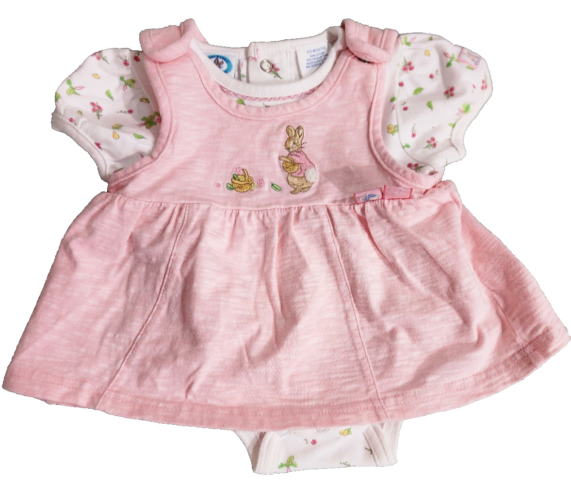 Peter Rabbit B Potter girls 0 - 3 mos pink dress with body suit