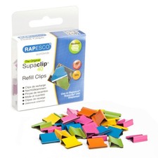 Rapesco RC4050MC Supaclip 40 Refill Clips, Assorted Colours, Pack of 50 50 Units