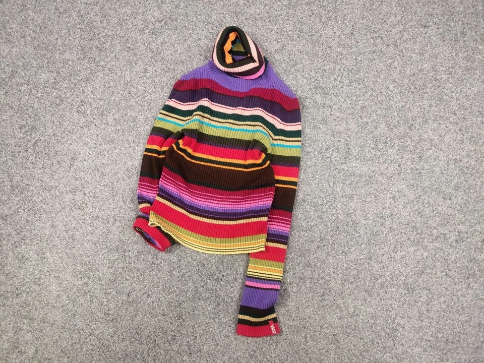 Archivo de Colección Miss Sixty Estilo Y2K Rayas Ligero Cuello Tortuga Manga Larga Foto 3 de 4