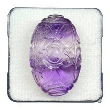 46.50 Ct Natural Carved Amethyst 28x18mm Huge Pendant Size Loose Gemstone