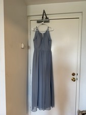 Dusty Blue Chiffon Bridesmaid Dress - Size 2