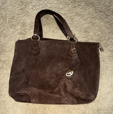 Michael Kors Brown Tote Bag Zip Top Tassel Charm Gold Hardware Lined Pockets