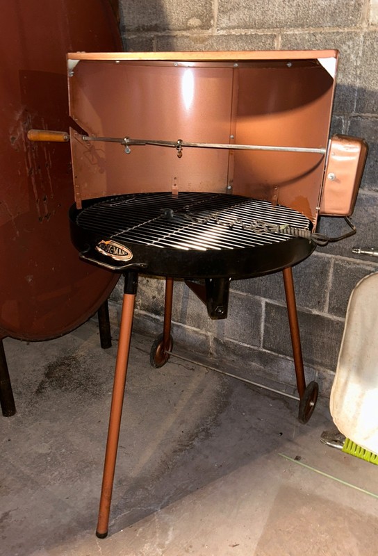 Vintage MCM 1950’s Charcoal Grill Kook-Man w/ KAM KAP Electric Rotisserie RARE