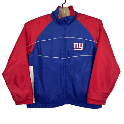 GIII NFL New York Giants Wende Bomber Jacke Herren XL Blau Rot Vintage Y2K