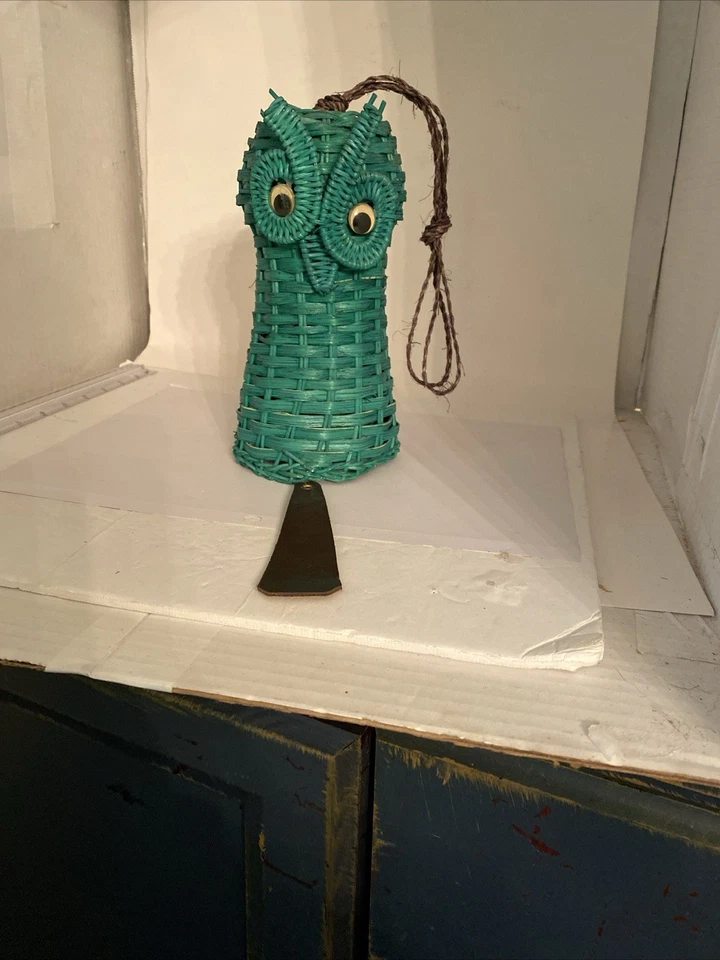 Carillones de viento de mimbre búho vintage decoración exterior colgante MCM Foto 2 de 4