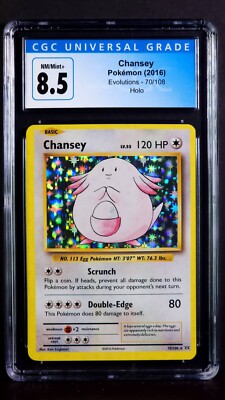 Chansey Holo 70/108 XY Evolutions NM/Mint+ CGC 8.5 Graded Pokemon