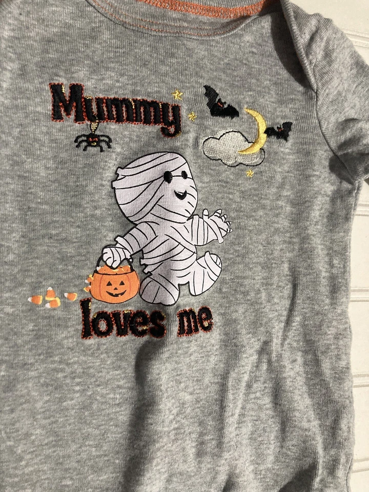 Koala Niños Bebé Halloween Body Gris 6 Meses Mamá Me Ama Manga Larga A Presión Foto 2 de 4