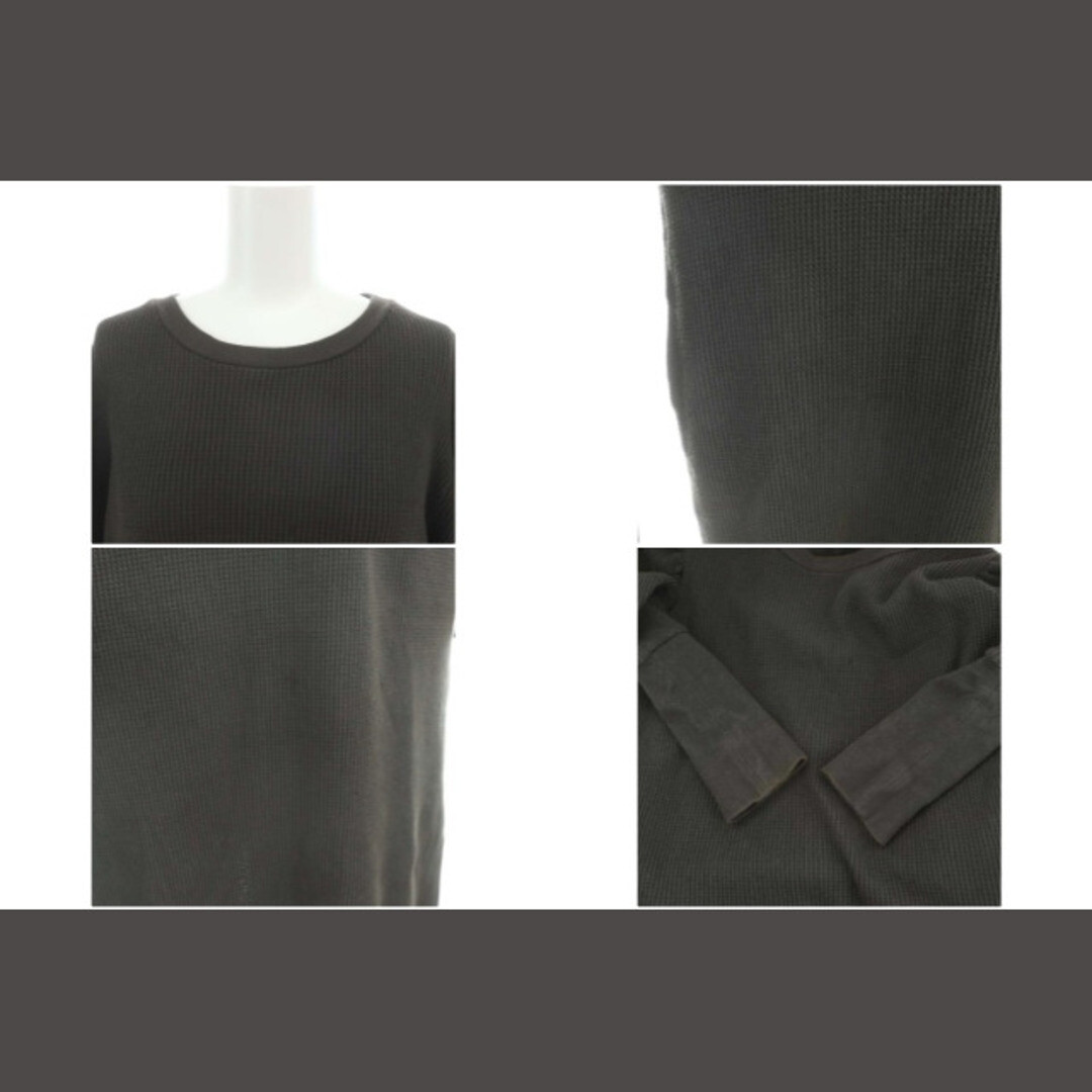 Uhr Puff Shoulder Waffle Dress チャコールグレー｜ファッション 