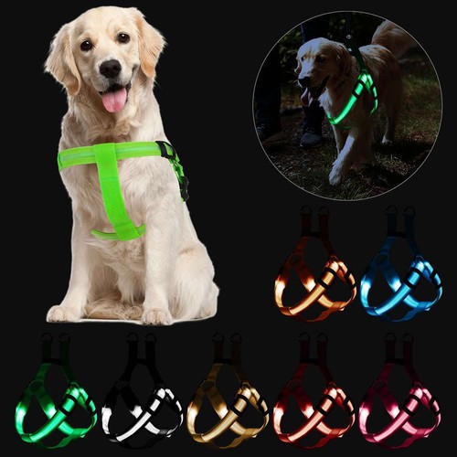 3 Lighting Modes LED Dog Pet Harness Adjustable Control Vest Dogs Reflective - Picture 5 of 19