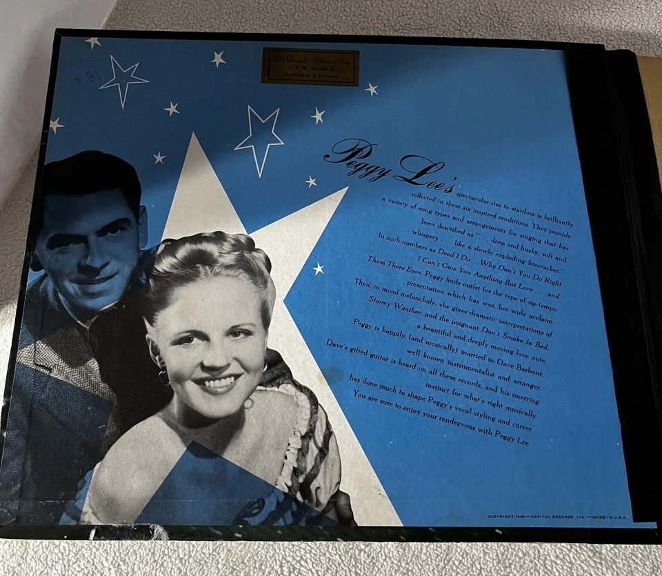 PEGGY LEE Rendezvous (3xShellac 10", 78 rpm LPs) Rare Capitol Records CC-72 1948 - Image 3 of 4