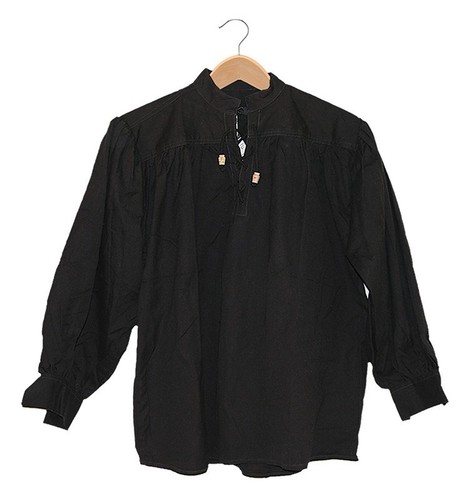 Pirate Medieval Colonial Steampunk Western SCA Larp Mountainman Shirt Laced Neck - Picture 2 of 4