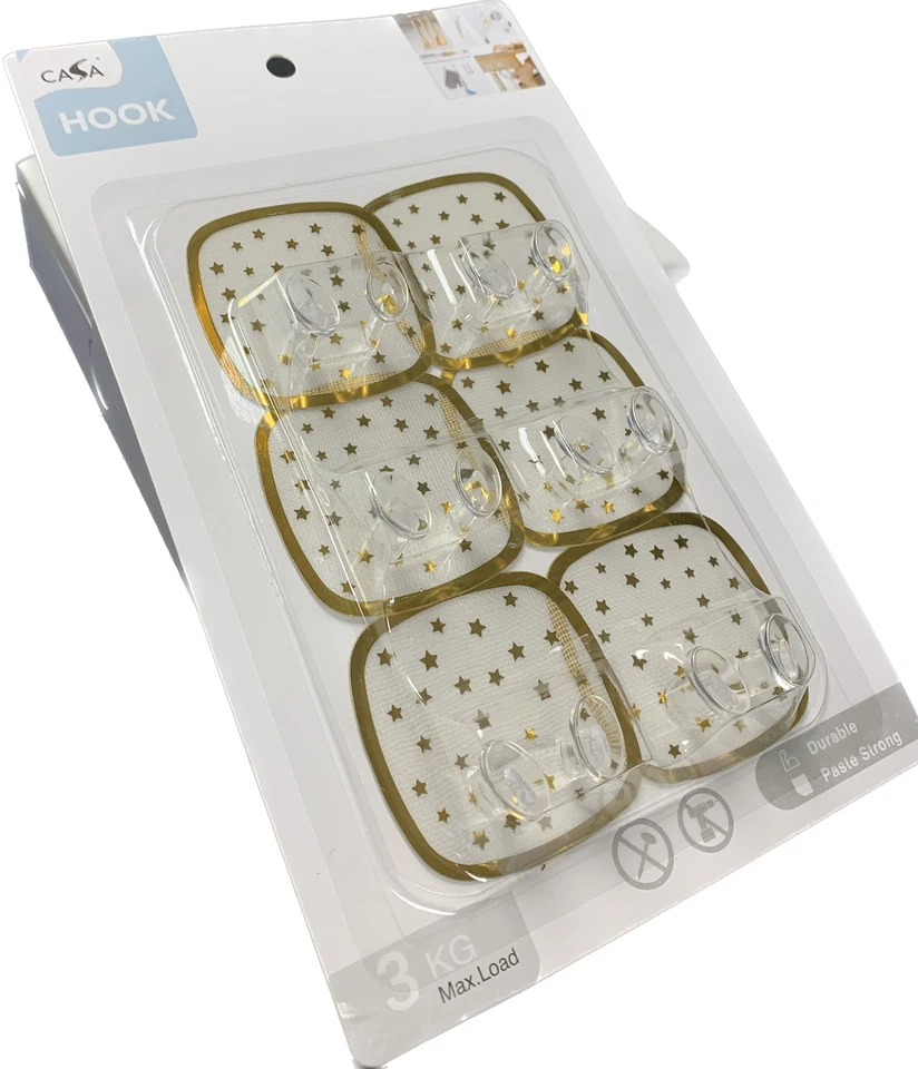 4pack Self Adhesive Strong Sticky Hooks Heavy Duty Wall Seamless Transparent - Image 2 of 4