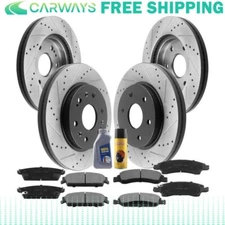 Front Rear Drilled Rotors Brake pads For Escalade Tahoe Yukon XL 1500 07-20 A12N