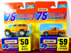 Matchbox 75 Challenge Gold Chevy Police Diecast Lot of 2: Camaro Z-28/Blazer Nip