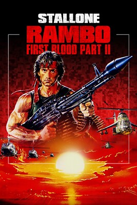 RAMBO First Blood II (1985) Movie Film POSTER Plakat   -53a