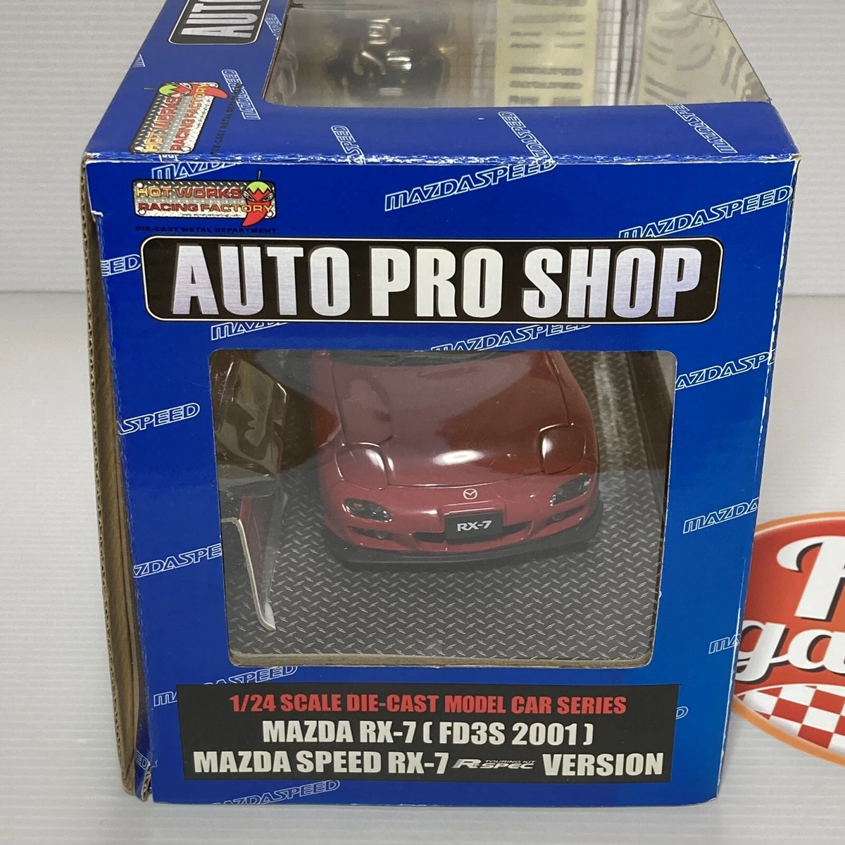 Hot Works 1/24 Mazda RX-7 FD3S 2001 R-Spec Ver. Red AUTO PRO SHOP Diecast