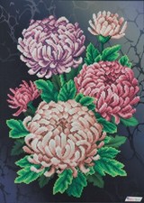 Bead Embroidery Kit DIY Craft Kit stamped Bead Needlepoint Chrysanthemums t-1397