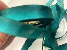 silk hand dyed 7/16" ribbon on bias 1yd made in USA copper patina
