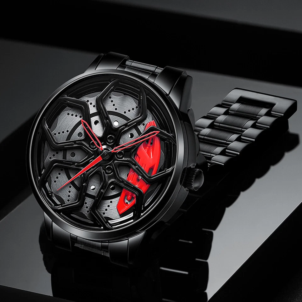 Watch Stainless Steel Men's Wheel Watch Lamborghini Quartz Waterproof Classic - Image 4 of 4