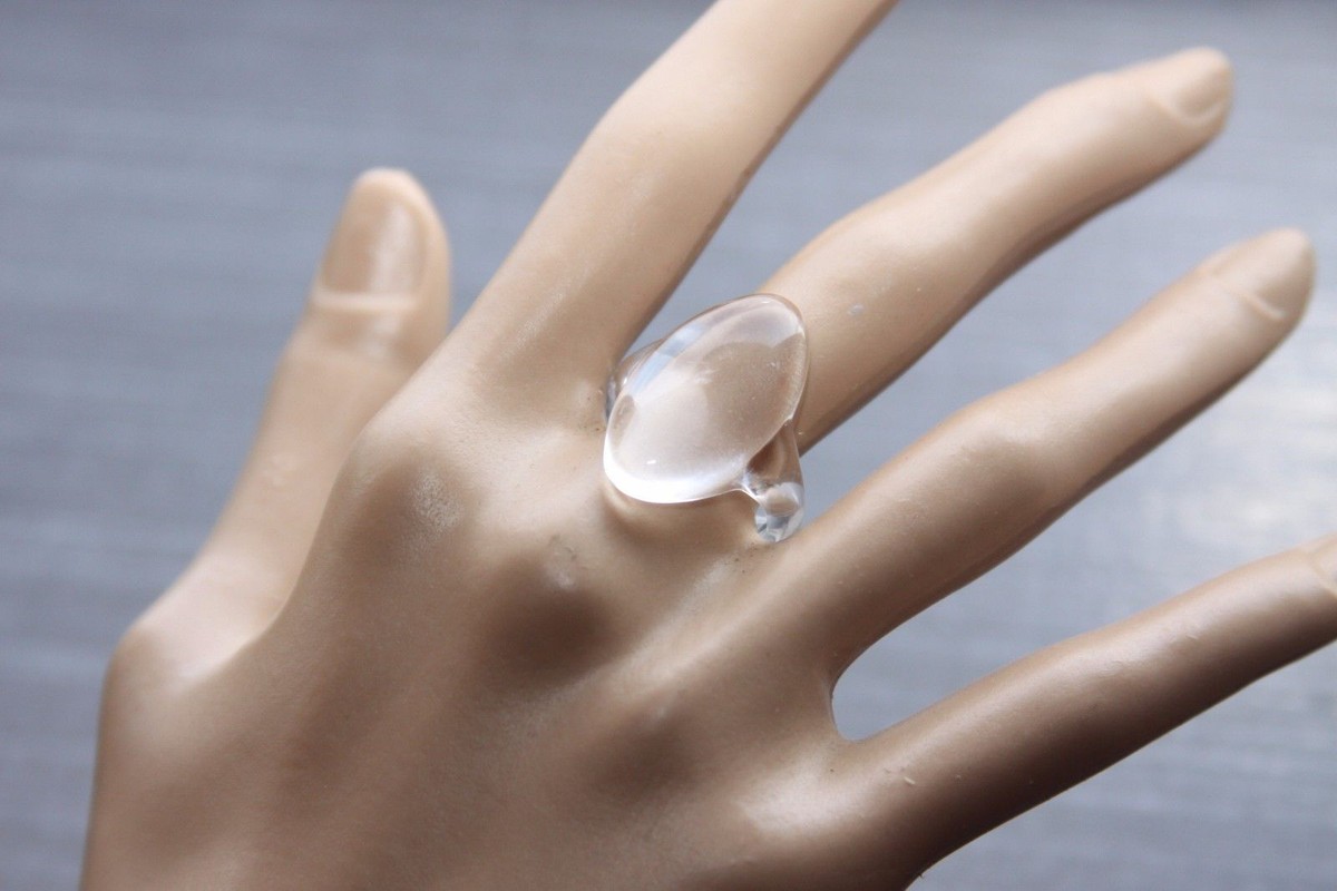 Clear Lucite Resin Plastic Cocktail Ring For Women - Multiple Sizes Available