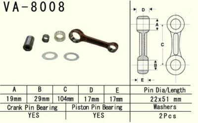 New VESRAH Pleuel connecting rod  KAWASAKI KX 125 (KX125) '98-'02