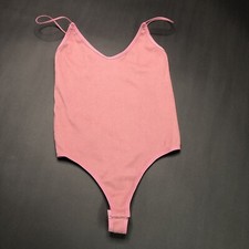 BDG Womens Ribbed Stretchy Bodysuit Black Size Large