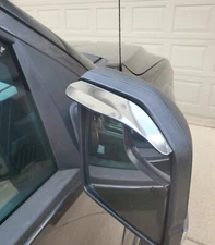 Two Piece Silver Mirror Rain Visor Guard For Select Cadillac Model