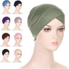 Women Muslim Hijab Turban Hats Chemo Cap Underscarf Beanie Ninja Hair Loss Wrap