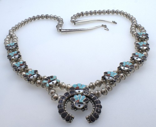 Collana Zuni Kachina "Sunface" in argento sterling - Foto 2 di 7