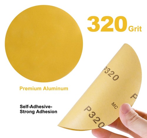 	100 Stück 6 Zoll Haftklebemasse Schleifscheiben 320er Körnung selbstklebend Schleifpapier Rolle Kleber	 - Bild 2 von 7
