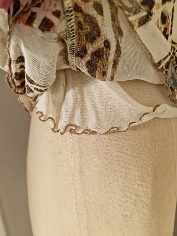 FUEGO : SUPERBE TEE SHIRT TATOO MESH DOUBLÉ PANTHERE ET FLEURS - Photo 4/4