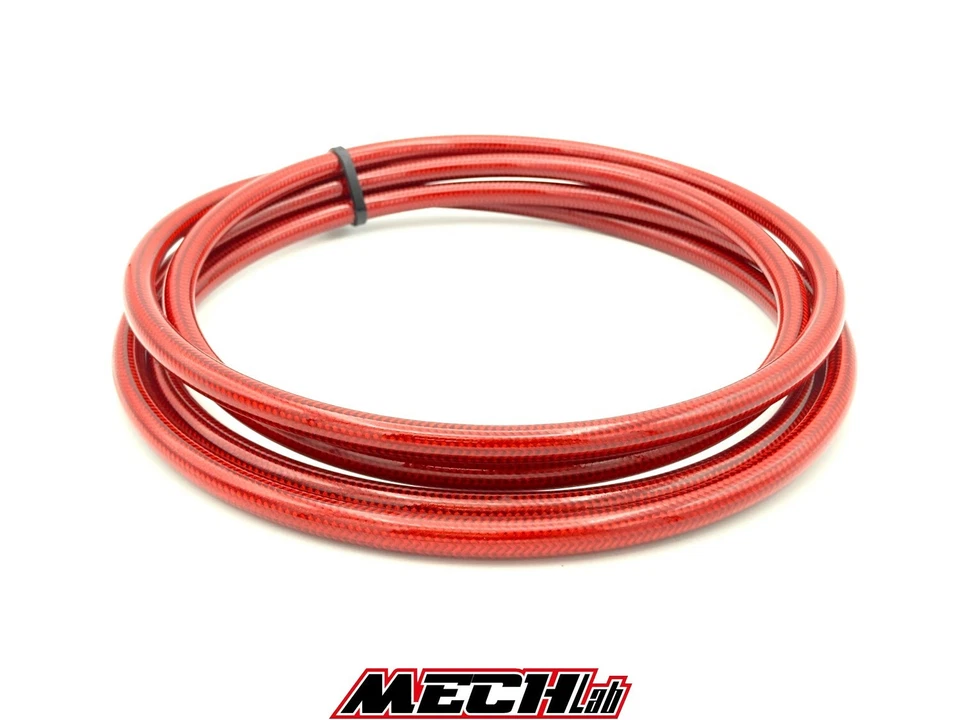 GOODRIDGE 2 METRI TUBO FRENO in treccia ROSSO COLORATO AUTO MOTO inox AN3 PTFE teflon 3-AN