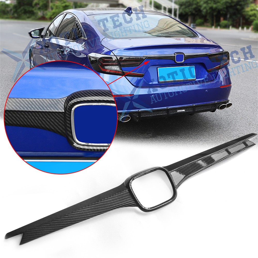 For Honda Accord 2018-2022 ABS Carbon Fiber Rear Trunk Tailgate Lid Cover Trim