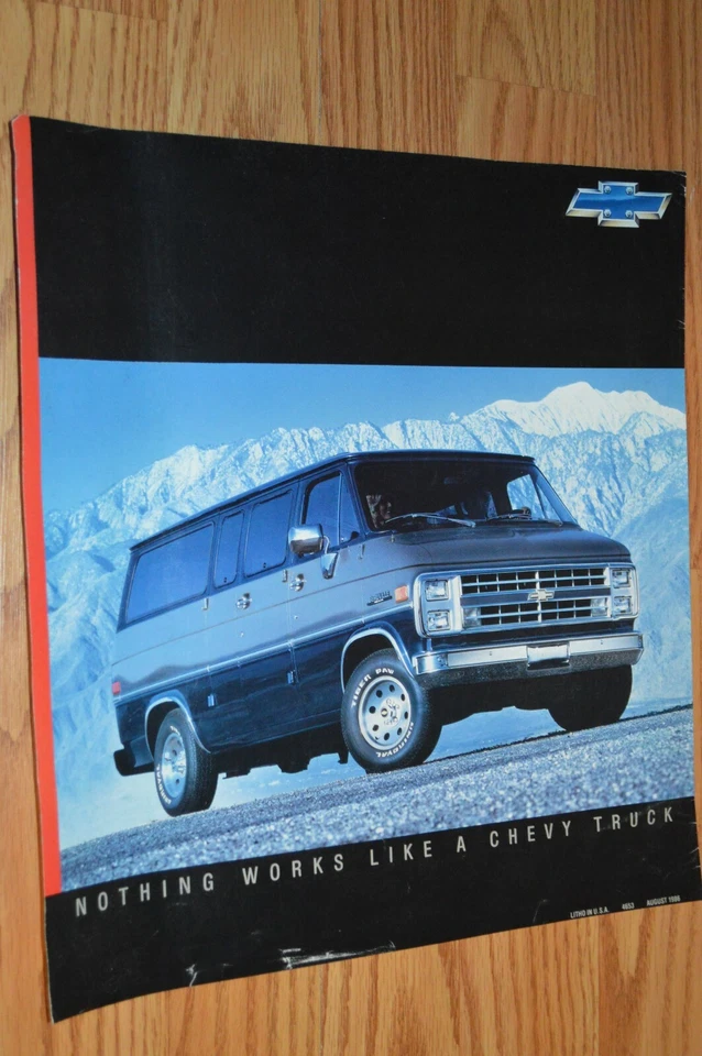 Chevy Van 1987 tabla de códigos de colores anuncio de concesionario original 87 G20 G30 Foto 2 de 2