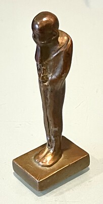 Vintage Antique Brass Bronze Human Desk Decor Figurine Statue Paperweight 4 H