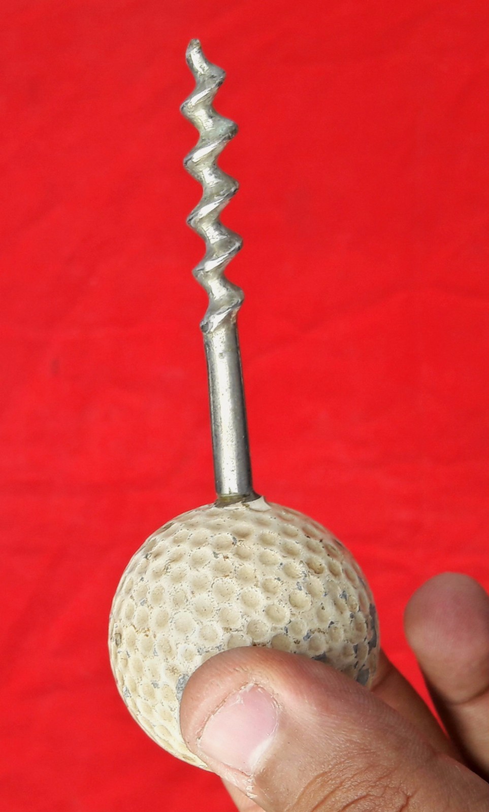 Vintage Old Original Rare Handcrafted Golf Ball Handle Cork Screw