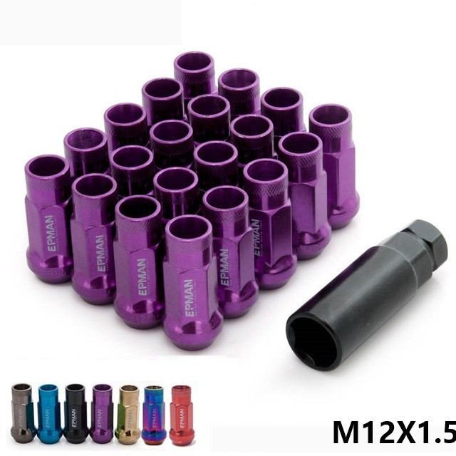 V48 M12X1.5 Steel Acorn Rim Extended Open Wheel Racing Lug Nuts For