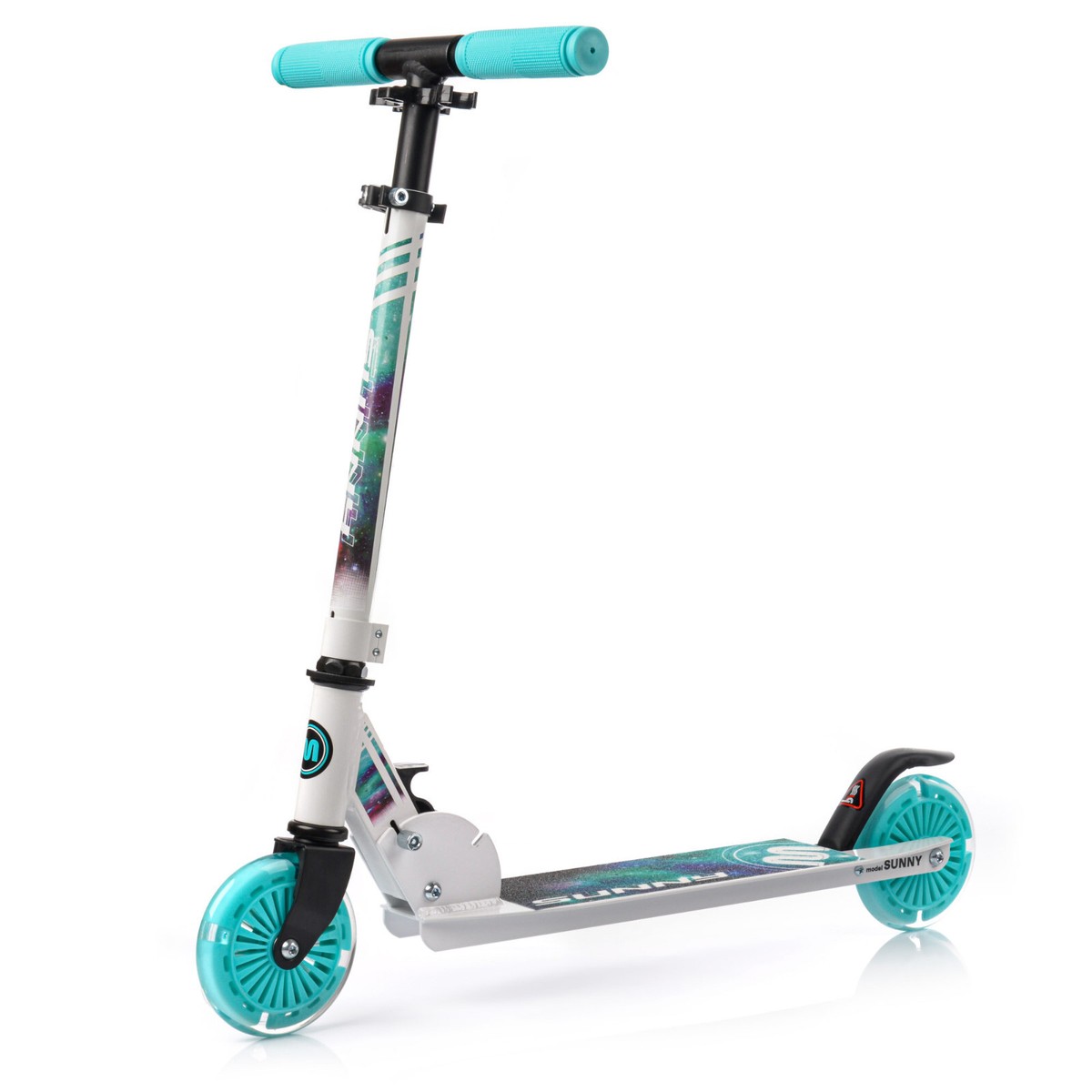 OYAJIA Cityroller – Klappbarer Kinderroller Mit LED-Leuchträdern, Aluminium