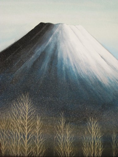 Original Mt Fugi Landscape, Pastel Drawing, Japanese Landmark, Hama Framed - Picture 3 of 7