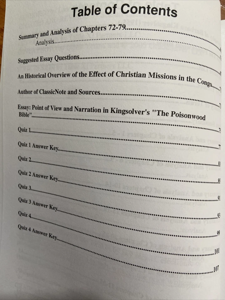 GRADESAVER CLASSICNOTES THE POISONWOOD BIBLE: STUDY By Lane Davis BRAND NEW - Image 3 of 4