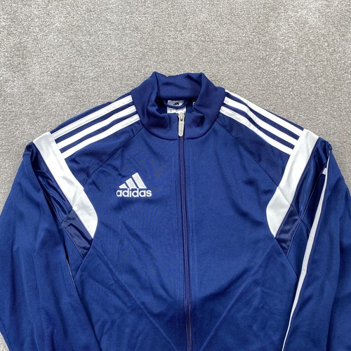 Adidas ClimaCool Full Zip Up Track Jacket Youth Boy's Size YL Blue Long Sleeves - Picture 4 of 18