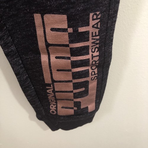 Puma Original Sportswear Boys Jogger Sweatpants Black Size 4 Gold Lettering - Picture 3 of 7