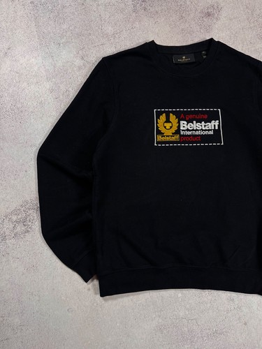 Belstaff International Herren Sweatshirt bestickt Logo Rundhals schwarz Größe M - Bild 3 von 8