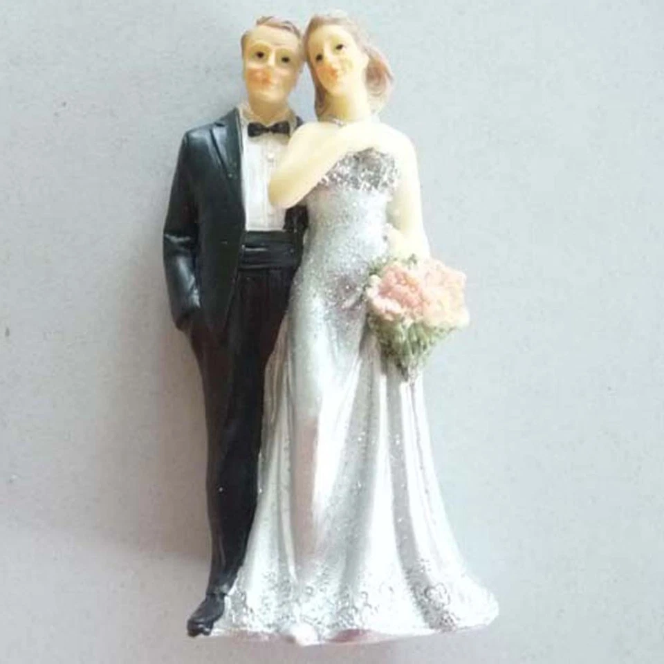 Figura Di Torta Anniversario D'Argento Decorazione Torta Sposi 10cm C O D - Immagine 4 di 4