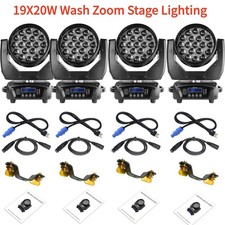 2/4PC LED 380W Zoom Moving Head Stage Light 19x20W RGBW DMX Beam Wash Lighting