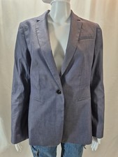 Ann Taylor Womens Blazer 10 Blue One Button